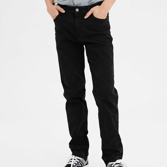 american eagle slim straight black jeans